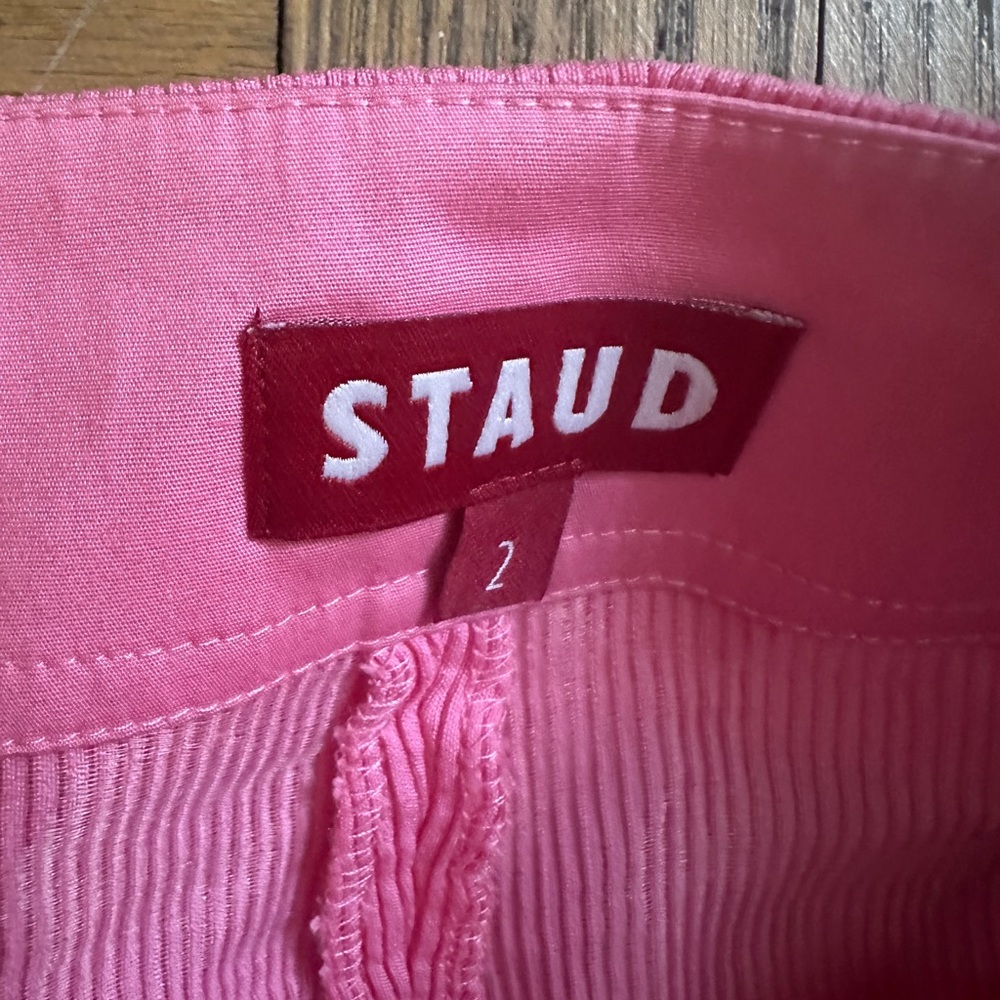 Staud pink wide leg flare pants size 2 - Picture 2 of 6